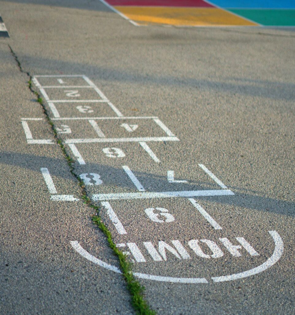 Hopscotch on Gray Concrete